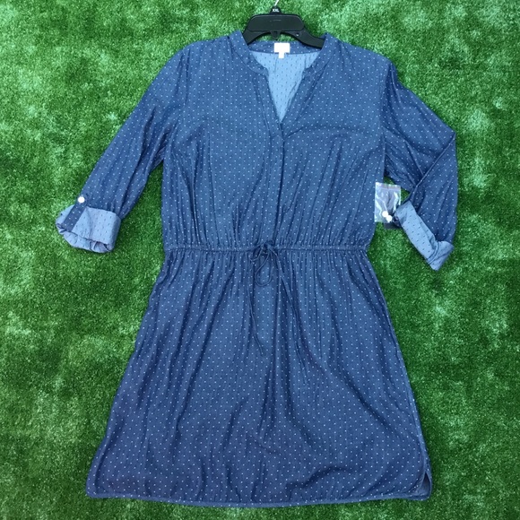 crown & ivy Dresses & Skirts - Crown & Ivy Sail Away With Me Blue Chambray Dress